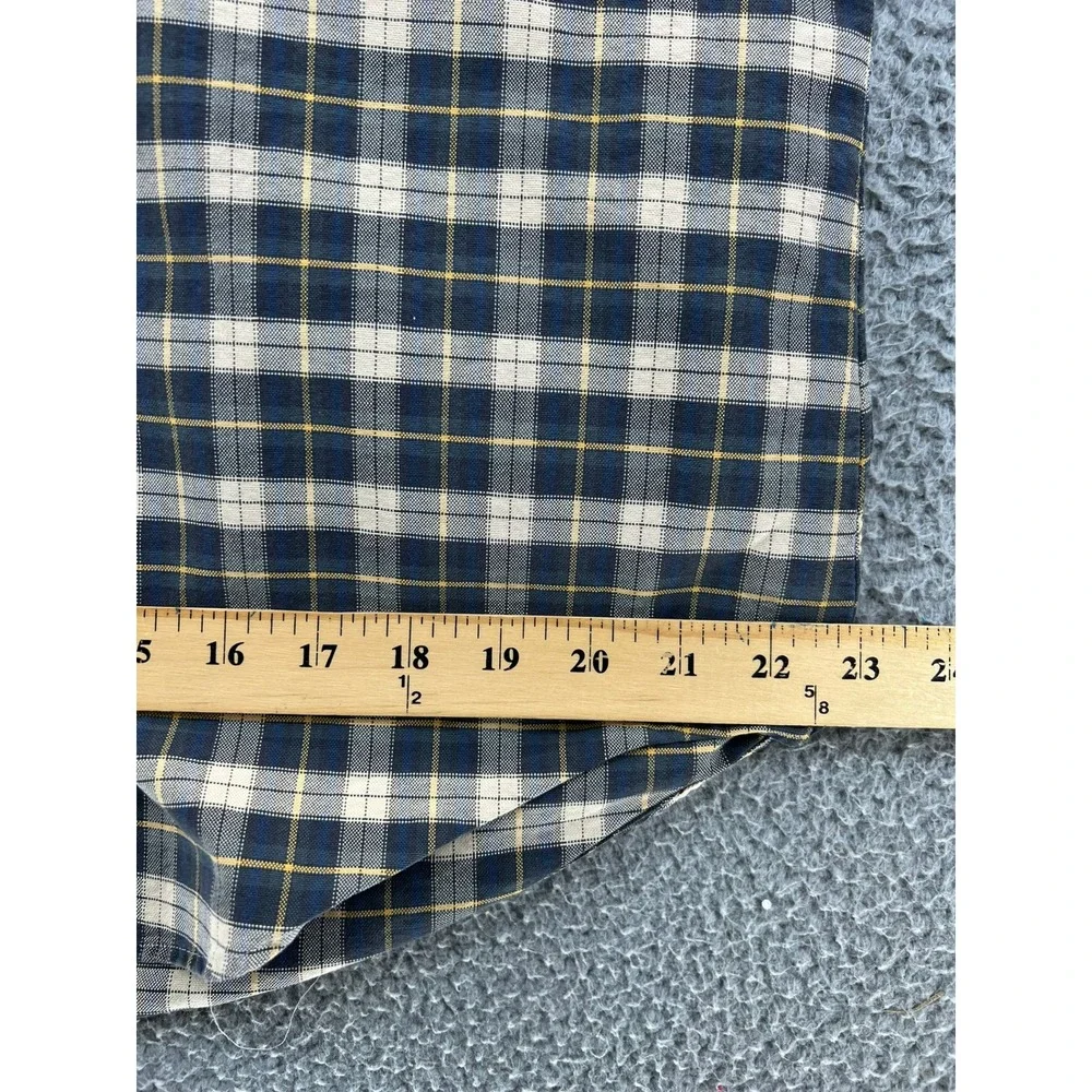 Polo Ralph Lauren‎ Shirt Mens Large Plaid Button Down Navy Tan Yellow Pony